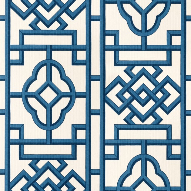 Thibaut T13314 Pavilion Gateway Navy - tapeta w geometryczny motyw