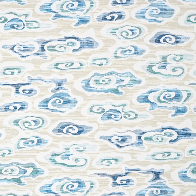 Thibaut T13318 Pavilion Clear Clouds Beige and Blue - tapeta w motyw japońskich chmur