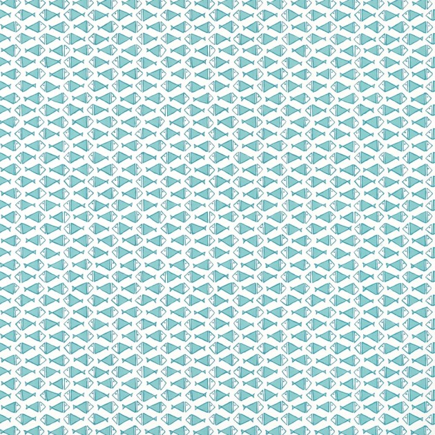 Thibaut T13326 Pavilion Pisces Turquoise - tapeta w geometryczne ryby
