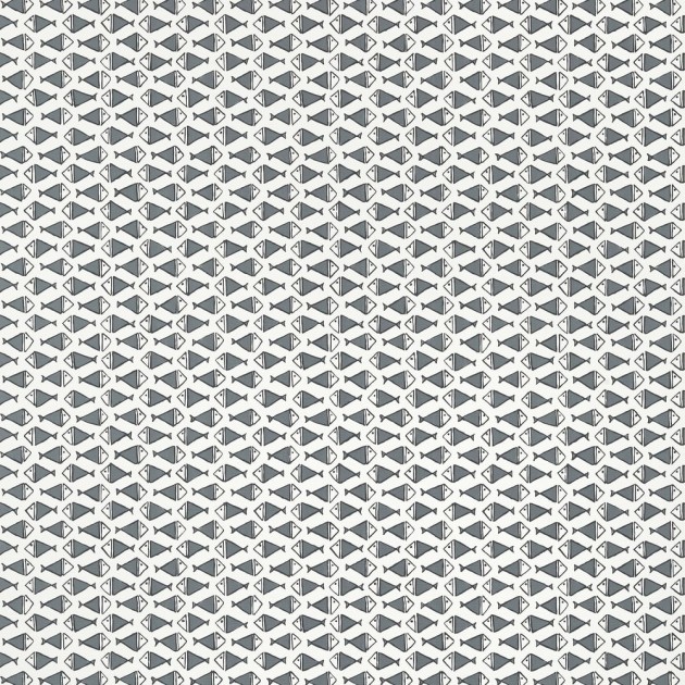 Thibaut T13328 Pavilion Pisces Black - tapeta w geometryczne ryby