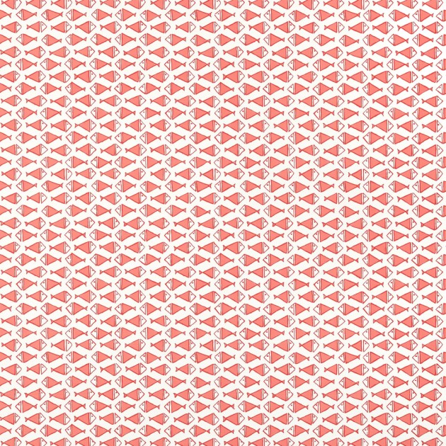 Thibaut T13329 Pavilion Pisces Coral - tapeta w geometryczne ryby