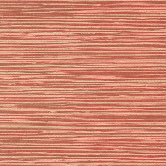 Thibaut T13345 Pavilion St. Thomas Coral - tapeta imitująca tkaninę trawiastą