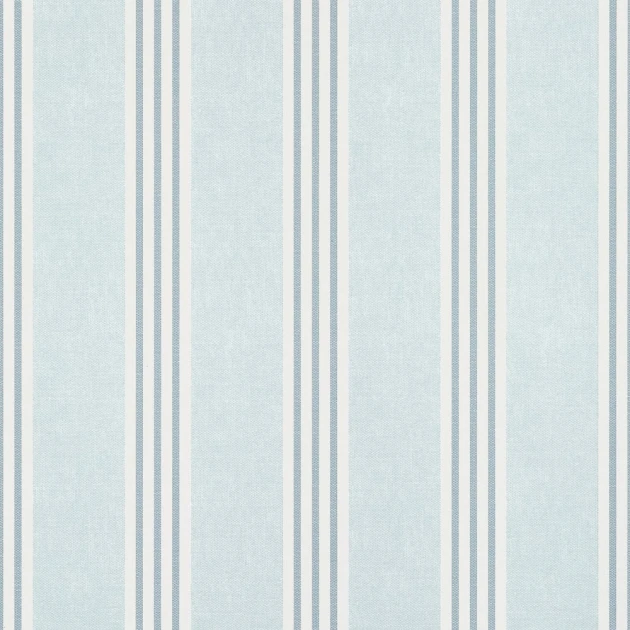 Thibaut T13359 Pavilion Canvas Stripe Spa Blue - tapeta w paski na tle imitującym materiał