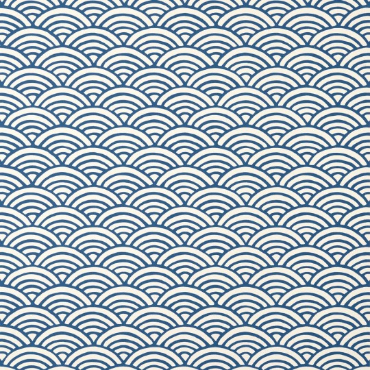 Thibaut T13377 Pavilion Maris Blue - tapeta w motyw japońskich fal
