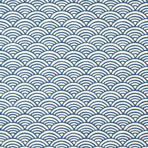 Thibaut T13377 Pavilion Maris Blue - tapeta w motyw japońskich fal
