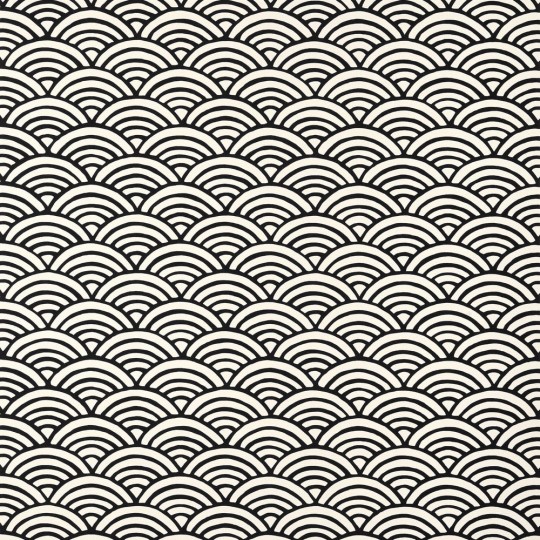 Thibaut T13379 Pavilion Maris Black - tapeta w motyw japońskich fal