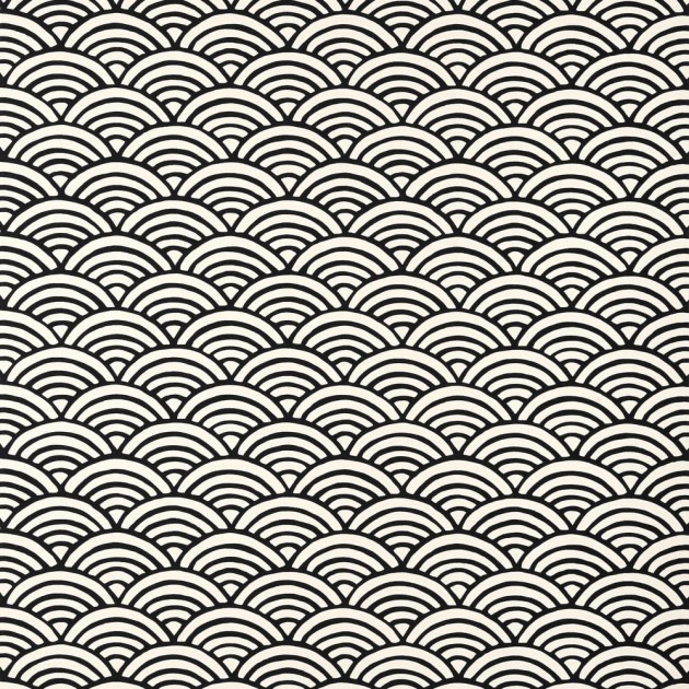Thibaut T13379 Pavilion Maris Black - tapeta w motyw japońskich fal