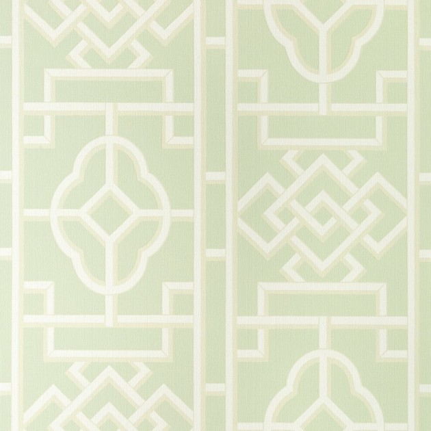 Thibaut T13390 Pavilion Gateway Green - tapeta w geometryczny motyw