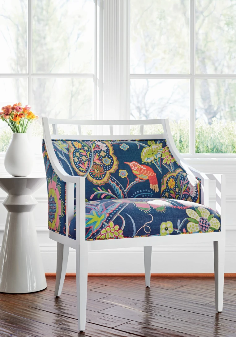 Thibaut T14301 Canopy Windsor Grey - tapeta w kwiaty w stylu jakobińskim