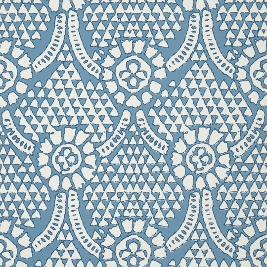 Thibaut T14314 Canopy Chamomile Blue and White - tapeta w ornamenty