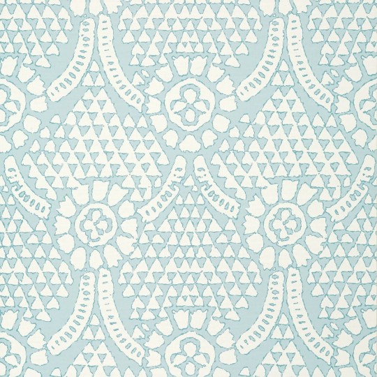 Thibaut T14320 Canopy Chamomile Spa Blue - tapeta w ornamenty