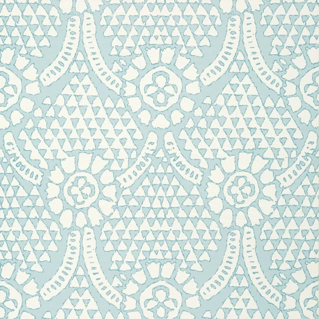 Thibaut T14320 Canopy Chamomile Spa Blue - tapeta w ornamenty