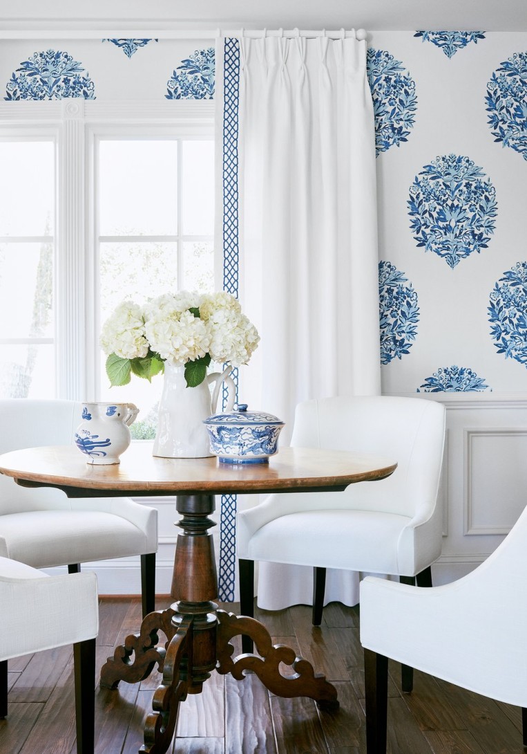 Thibaut T14323 Canopy Ridgefield Green and Spa - tapeta w stylizowane rośliny