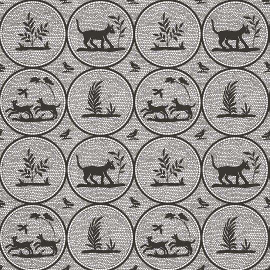 Thibaut T14347 Canopy Dooley Black - tapeta w rośliny i zwierzęta