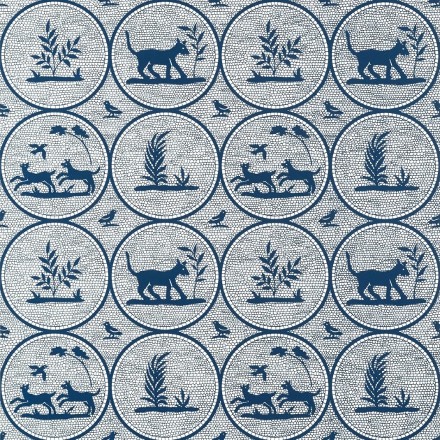 Thibaut T14348 Canopy Dooley Navy - tapeta w rośliny i zwierzęta