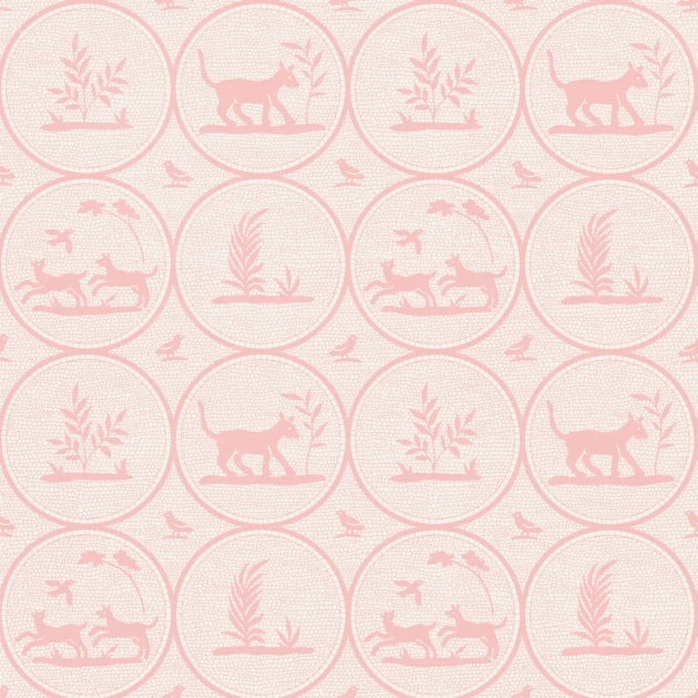 Thibaut T14353 Canopy Dooley Pink - tapeta w rośliny i zwierzęta