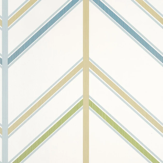 Thibaut T14357 Canopy Ventura Beige and Spa Blue - tapeta strukturalna w jodełkę
