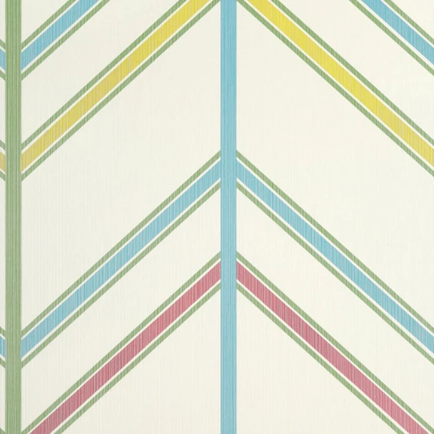 Thibaut T14358 Canopy Ventura Pink and Green - tapeta strukturalna w jodełkę
