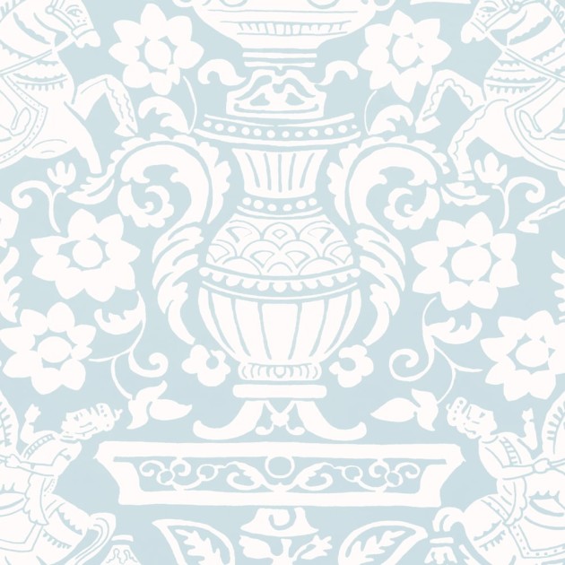 Thibaut T14360 Canopy Galway Spa Blue - tapeta w stylizowane konie