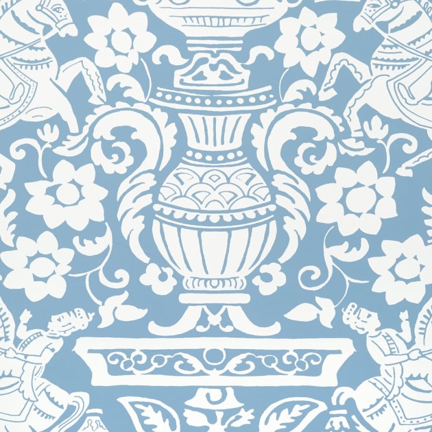 Thibaut T14361 Canopy Galway Blue - tapeta w stylizowane konie