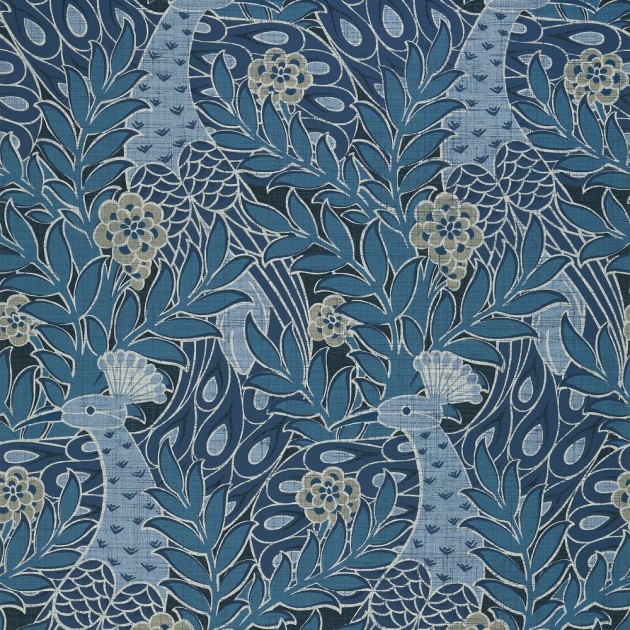 Thibaut T2918 Paramount Desmond Navy - tapeta w pawie pióra i liście