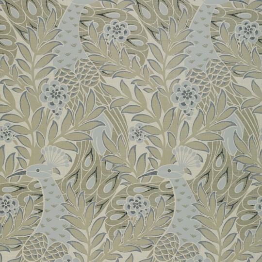 Thibaut T2921 Paramount Desmond Beige and Grey - tapeta w pawie pióra i liście