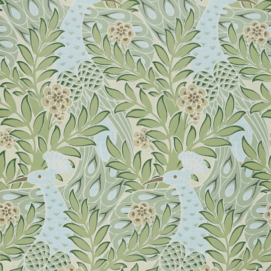 Thibaut T2922 Paramount Desmond Aqua and Green - tapeta w pawie pióra i liście