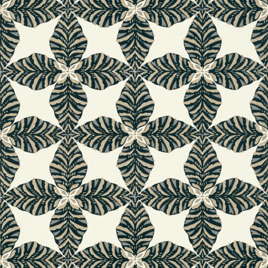 Thibaut T2971 Paramount Starleaf Black - tapeta w kalejdoskopowy wzór