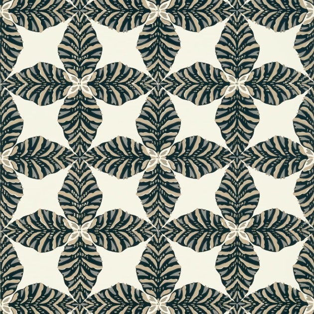 Thibaut T2971 Paramount Starleaf Black - tapeta w kalejdoskopowy wzór