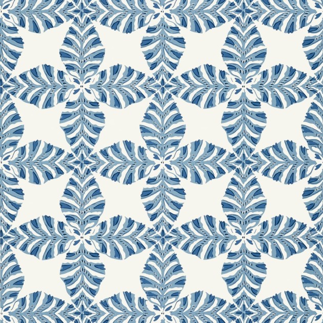 Thibaut T2974 Paramount Starleaf Blue - tapeta w kalejdoskopowy wzór