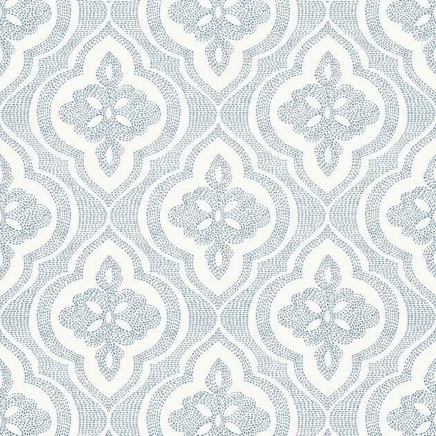 Thibaut T2995 Paramount Ophelia Navy - tapeta w roślinne ornamenty