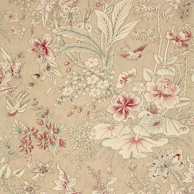 Thibaut T13601 Grand Palace Rosalind Beige - tapeta w liście i ptaki