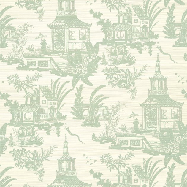 Thibaut T13651 Grand Palace Empress Court Mist - tapeta w pagody