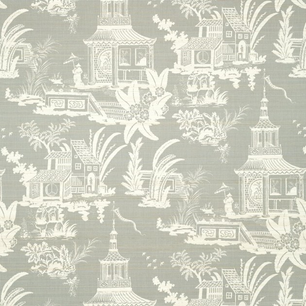 Thibaut T13652 Grand Palace Empress Court Grey - tapeta w pagody