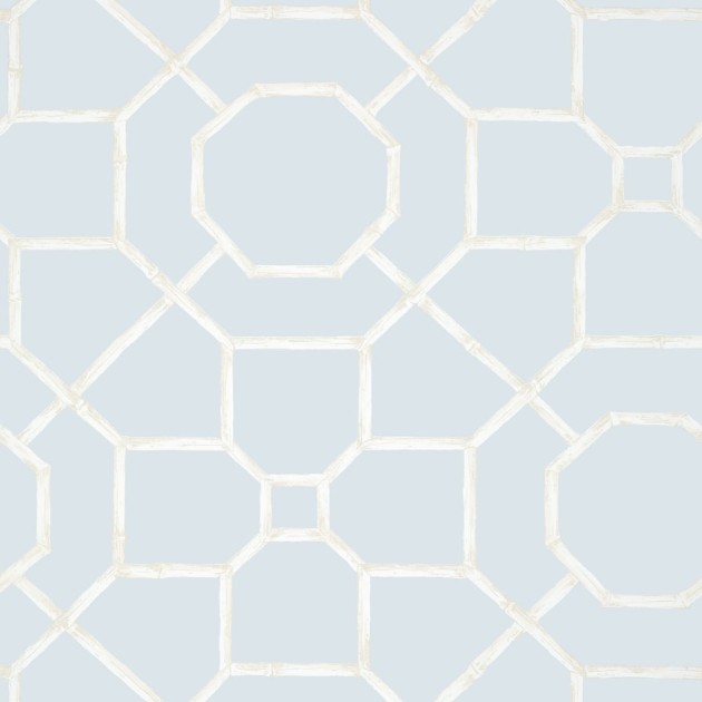 Thibaut T13670 Grand Palace Arbor Spa Blue - tapeta w bambusową kratownicę