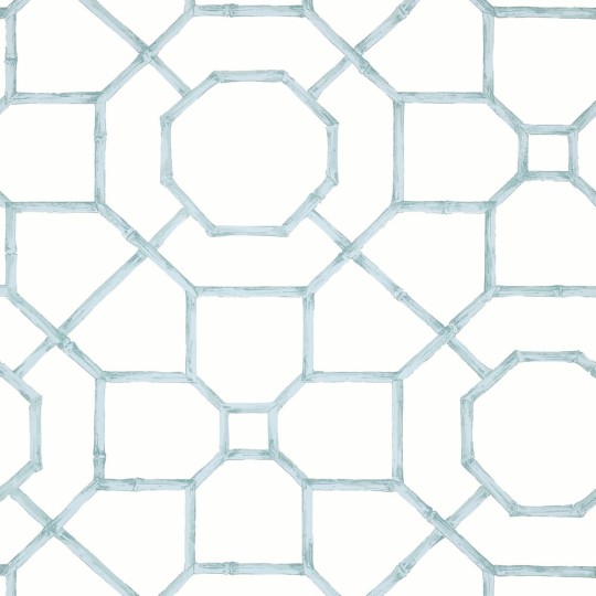 Thibaut T13671 Grand Palace Arbor Mist - tapeta w bambusową kratownicę