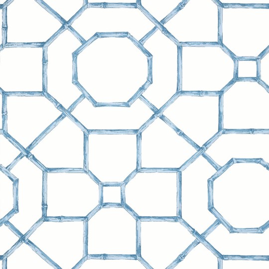 Thibaut T13672 Grand Palace Arbor Light Blue - tapeta w bambusową kratownicę
