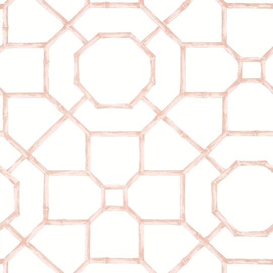 Thibaut T13676 Grand Palace Arbor Blush - tapeta w bambusową kratownicę