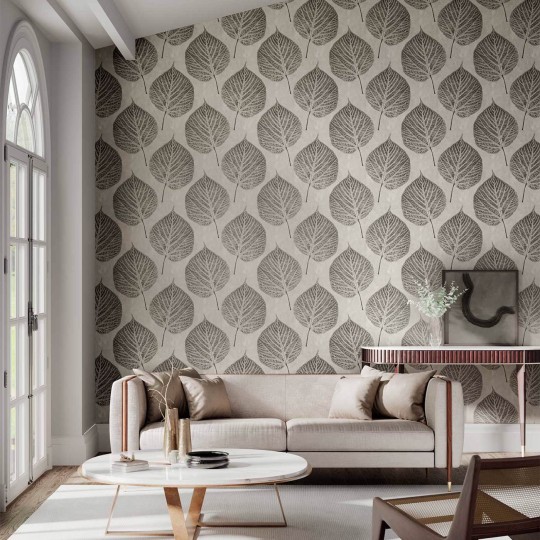 Harlequin 112608 Colour Leaf Slate - tapeta w liście