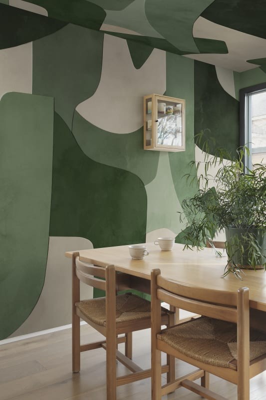 Rebel Walls R20511 Symbolic Serene Layers Green - mural w abstrakcyjny wzór akwarelowy
