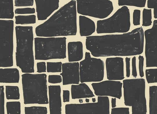 Rebel Walls R20497 Symbolic Block Print Black - mural w abstrakcyjny wzór