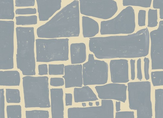 Rebel Walls R20498 Symbolic Block Print Blue & Yellow - mural w abstrakcyjny wzór