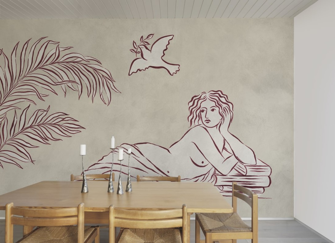 Rebel Walls R20526 Symbolic Antiquity Red - mural w antyczny motyw