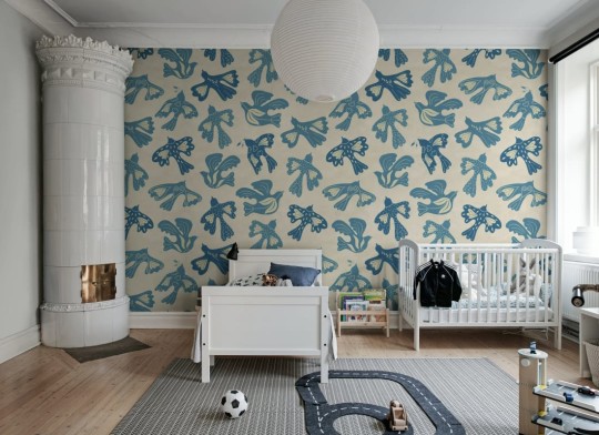 Rebel Walls R20515 Symbolic Dancing Wings Light Blue - mural w ptaki