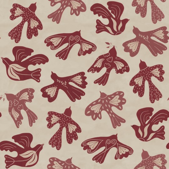 Rebel Walls R20517 Symbolic Dancing Wings Red - mural w ptaki