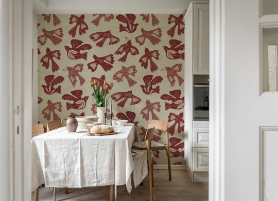 Rebel Walls R20517 Symbolic Dancing Wings Red - mural w ptaki