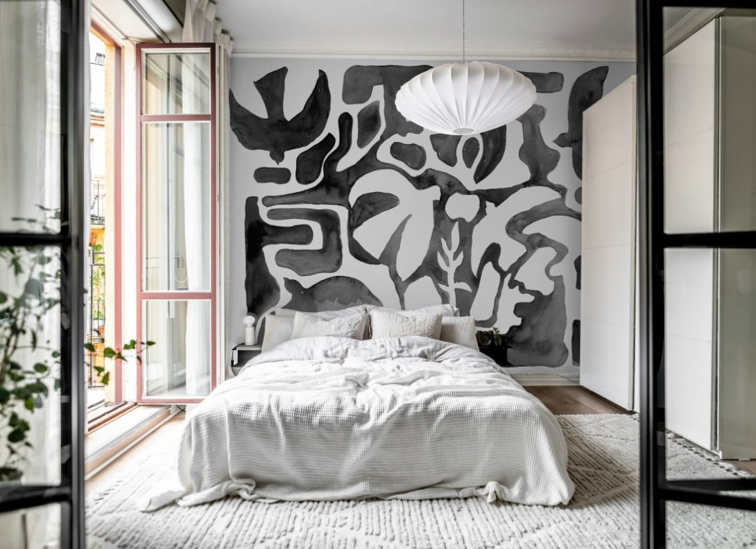 Rebel Walls R20489 Symbolic Harmony Forms Black & White - mural w abstrakcyjne kształty