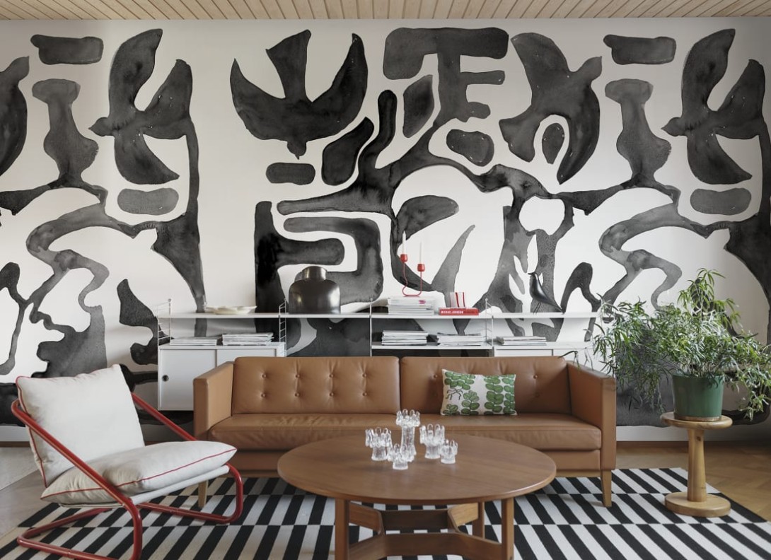 Rebel Walls R20489 Symbolic Harmony Forms Black & White - mural w abstrakcyjne kształty