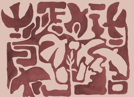 Rebel Walls R20492 Symbolic Harmony Forms Red & Pink - mural w abstrakcyjne kształty
