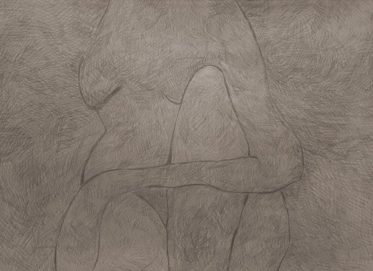 Rebel Walls R20523 Symbolic Subtle Figure Light Brown - mural w szkic kobiety